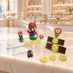 Zestaw figurek Super Mario Bros z masy cukrowej na tort